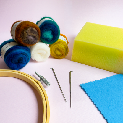 KIT DE FELTING "La noche estrellada" - Needle felting