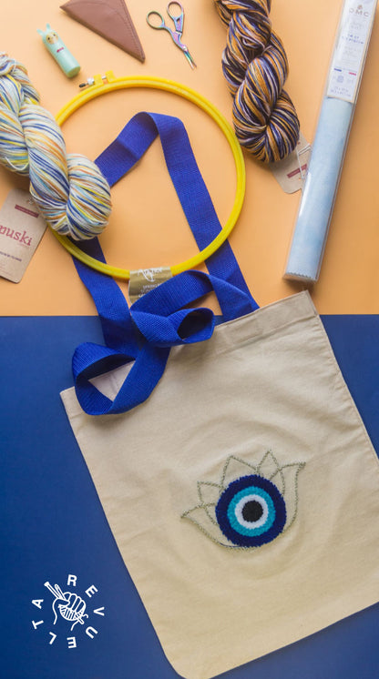 KIT DE BORDADO "Tote bag Nazar" - Punch needle